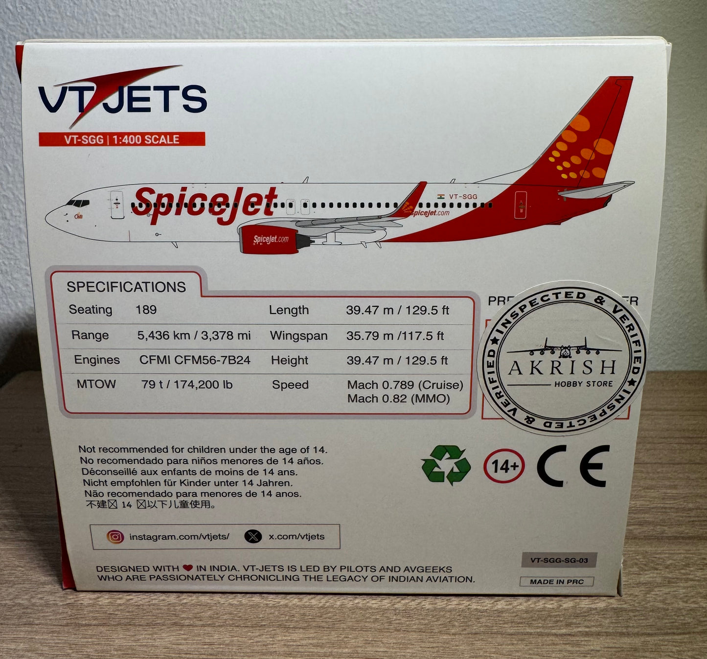 VT Jets SpiceJet Boeing 737-800